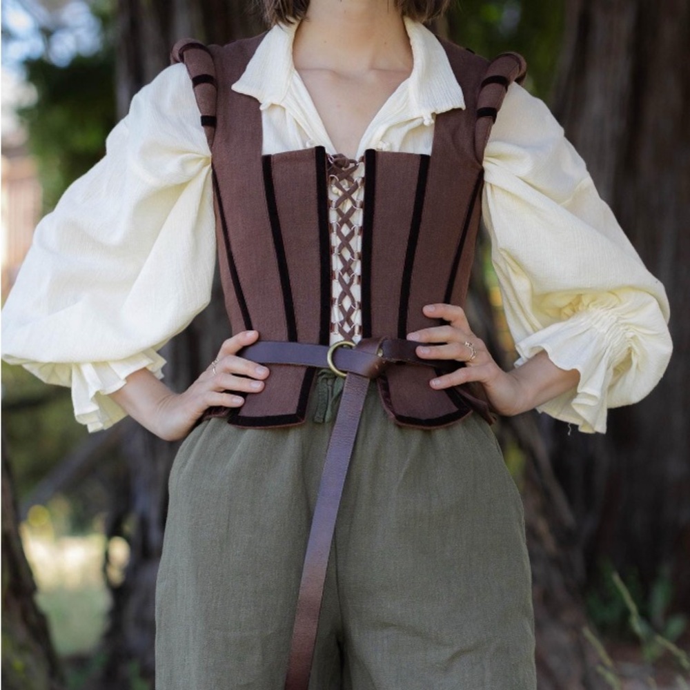 French Meadows Brown Tavern Bodice Lace Up Size Small